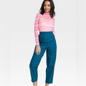 Black History Month House of Aama High-Waisted Turquoise Blue Pants